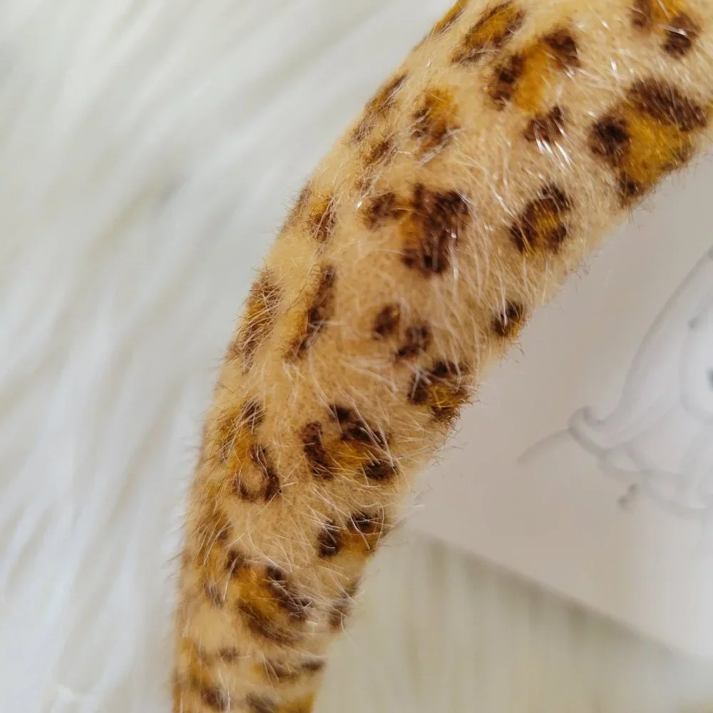 Surell Faux Fur Leopard Headband